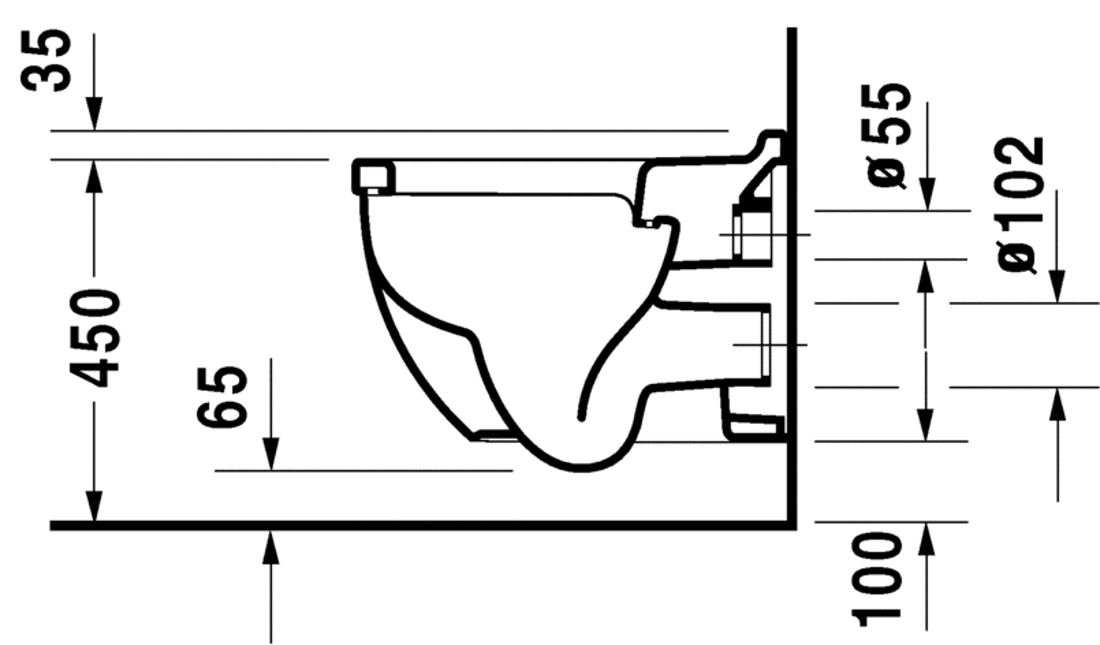 Slika od Starck 3 Toliet wall mounted comfort