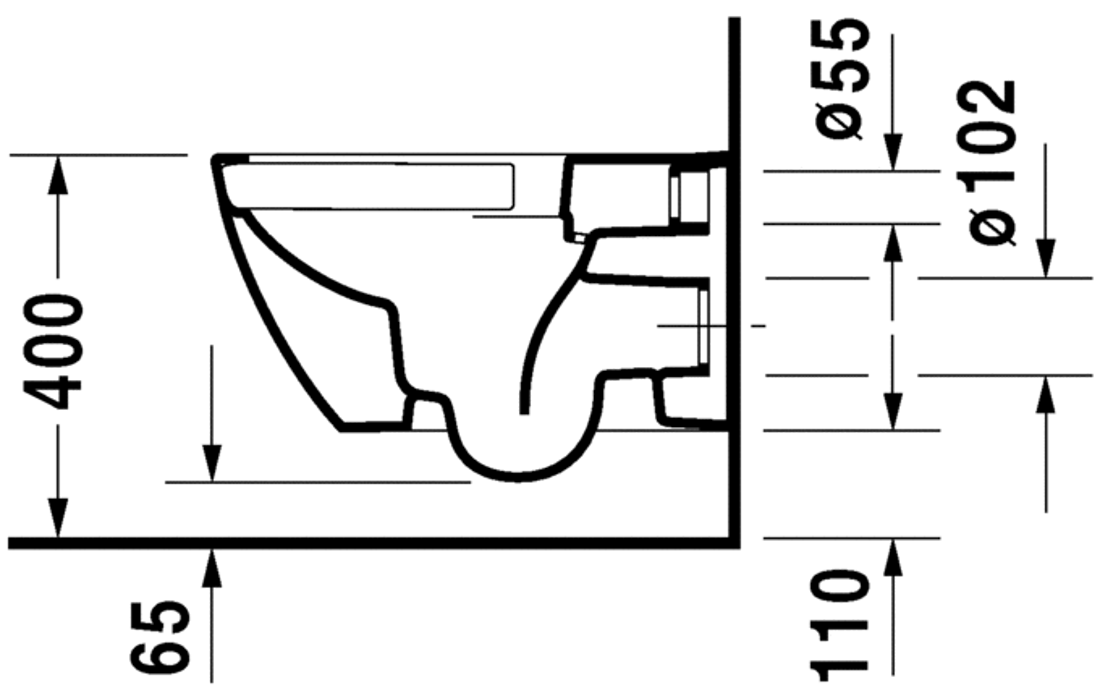 Slika od Happy D.2 Toilet wall mounted Duravit Rimless®