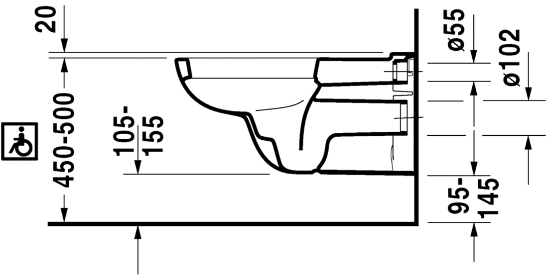 Slika od D-Code Toilet wall mounted