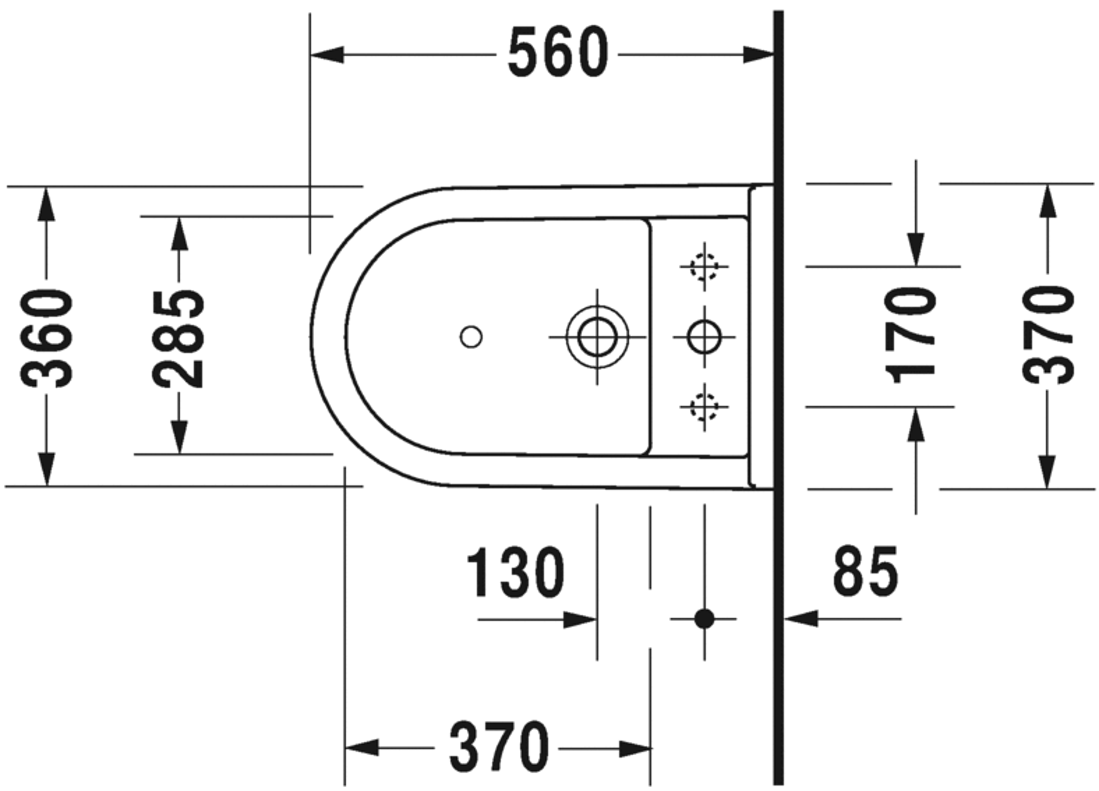 Slika od Starck 3 Bidet floor standing for Undershower