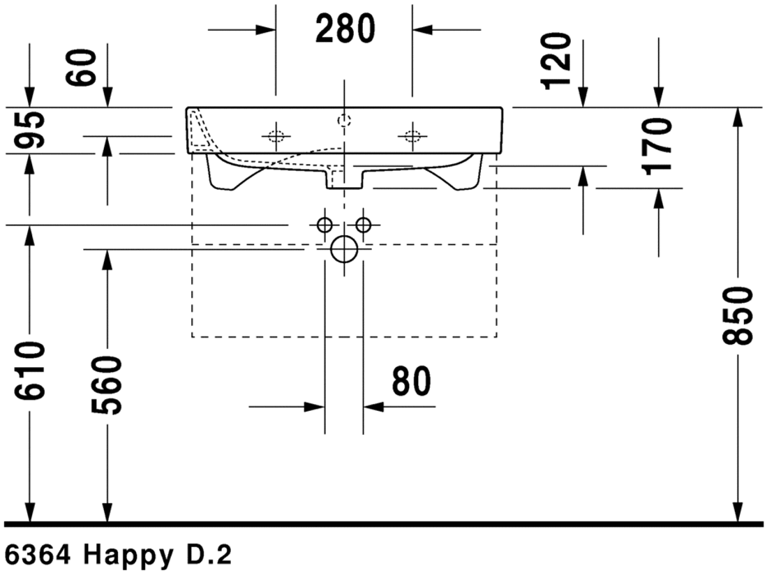 Slika od Happy D.2 Washbasin, furniture washbasin 65