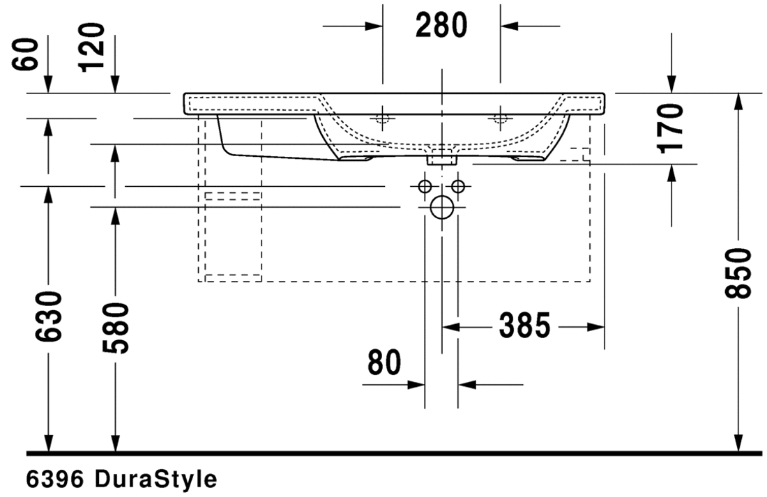Slika od DuraStyle Washbasin, furniture washbasin asymmetric 100