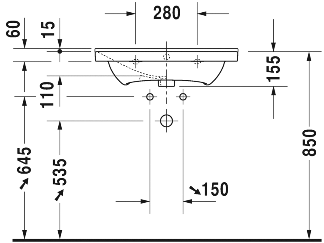 Slika od P3 Comforts Washbasin, furniture washbasin 65