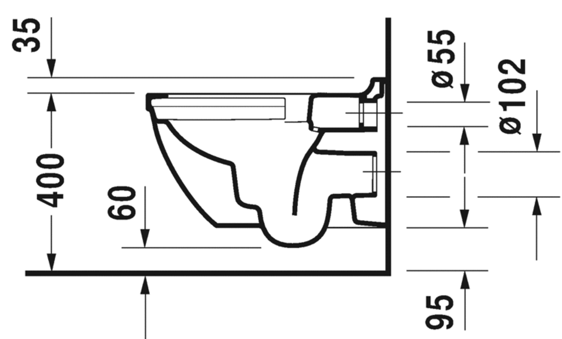 Slika od Starck 3 Toilet wall mounted Duravit Rimless®