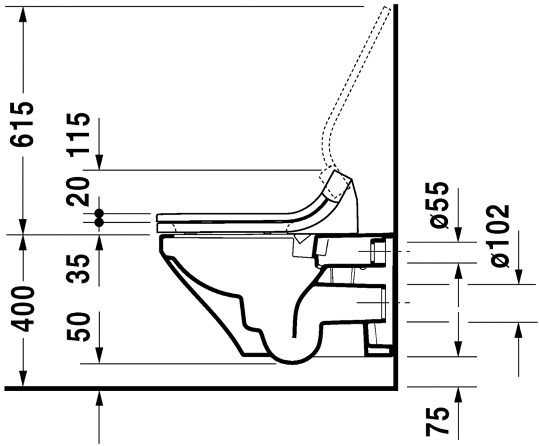 Slika od DuraStyle Toilet wall mounted Duravit Rimless®