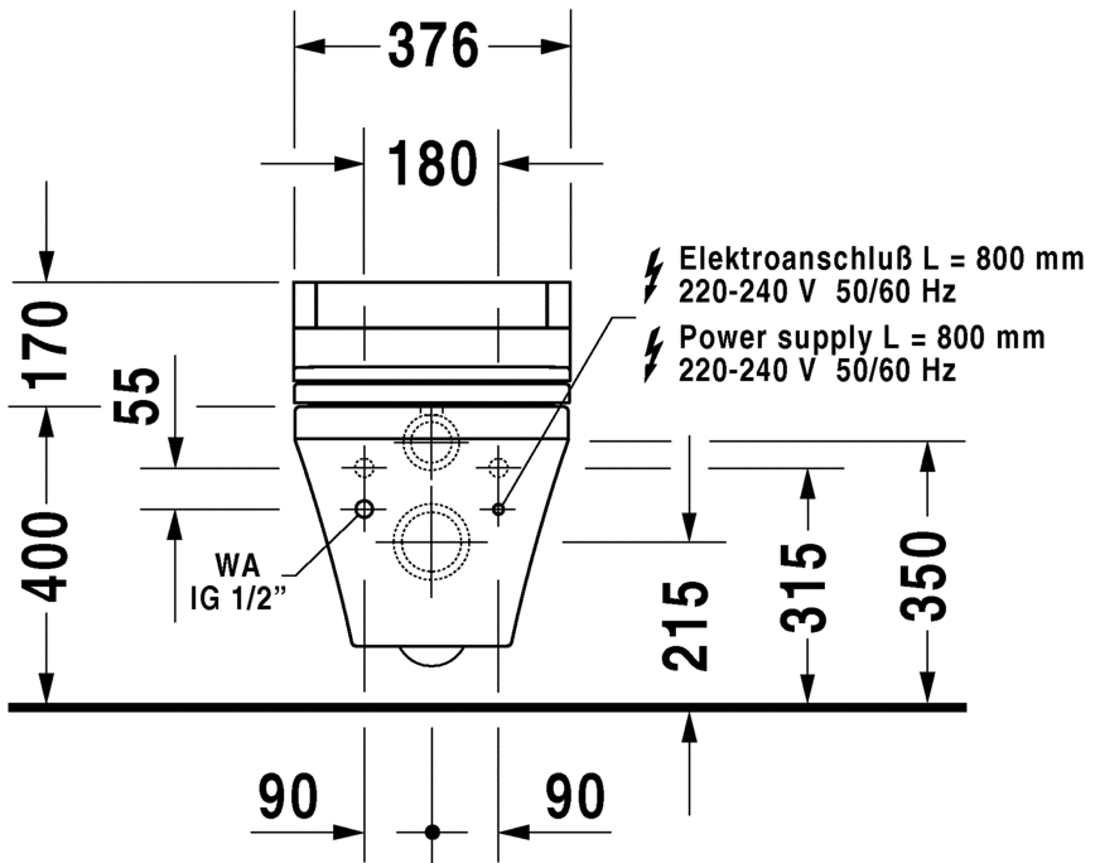 Slika od DuraStyle Toilet wall mounted Duravit Rimless®