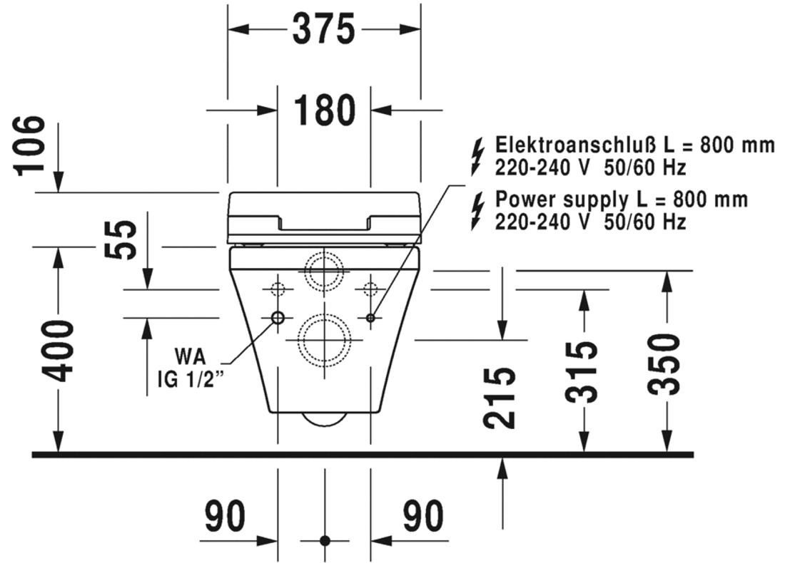 Slika od DuraStyle Toilet wall mounted Duravit Rimless®