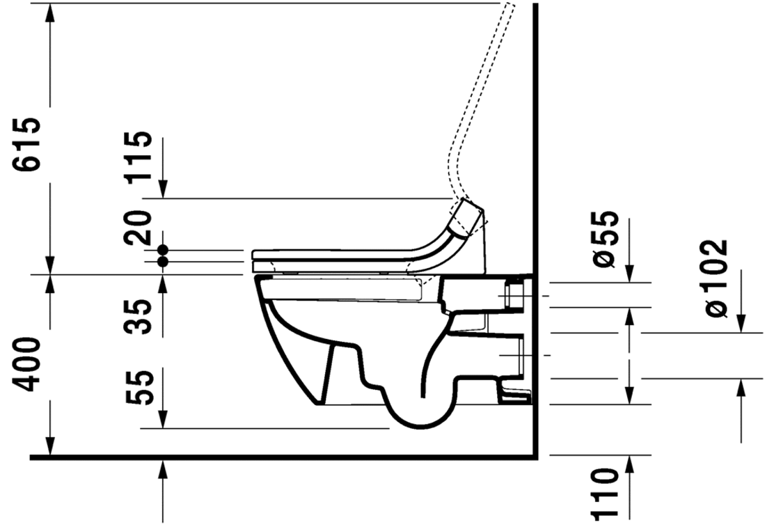 Slika od Happy D.2 Toilet wall mounted Duravit Rimless®