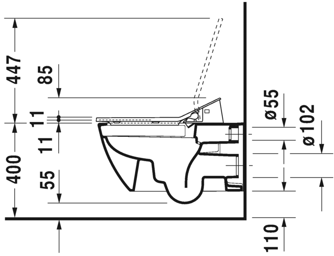 Slika od Happy D.2 Toilet wall mounted Duravit Rimless®