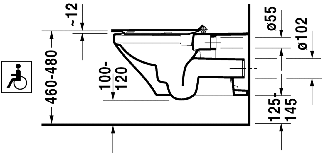 Slika od DuraStyle Toilet wall mounted Duravit Rimless®