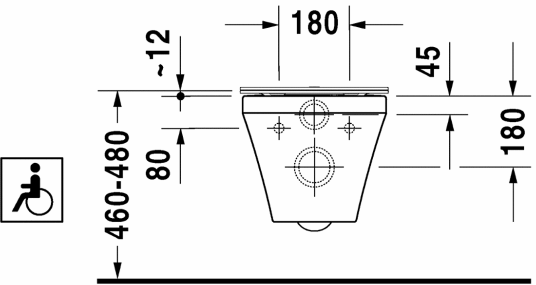 Slika od DuraStyle Toilet wall mounted Duravit Rimless®