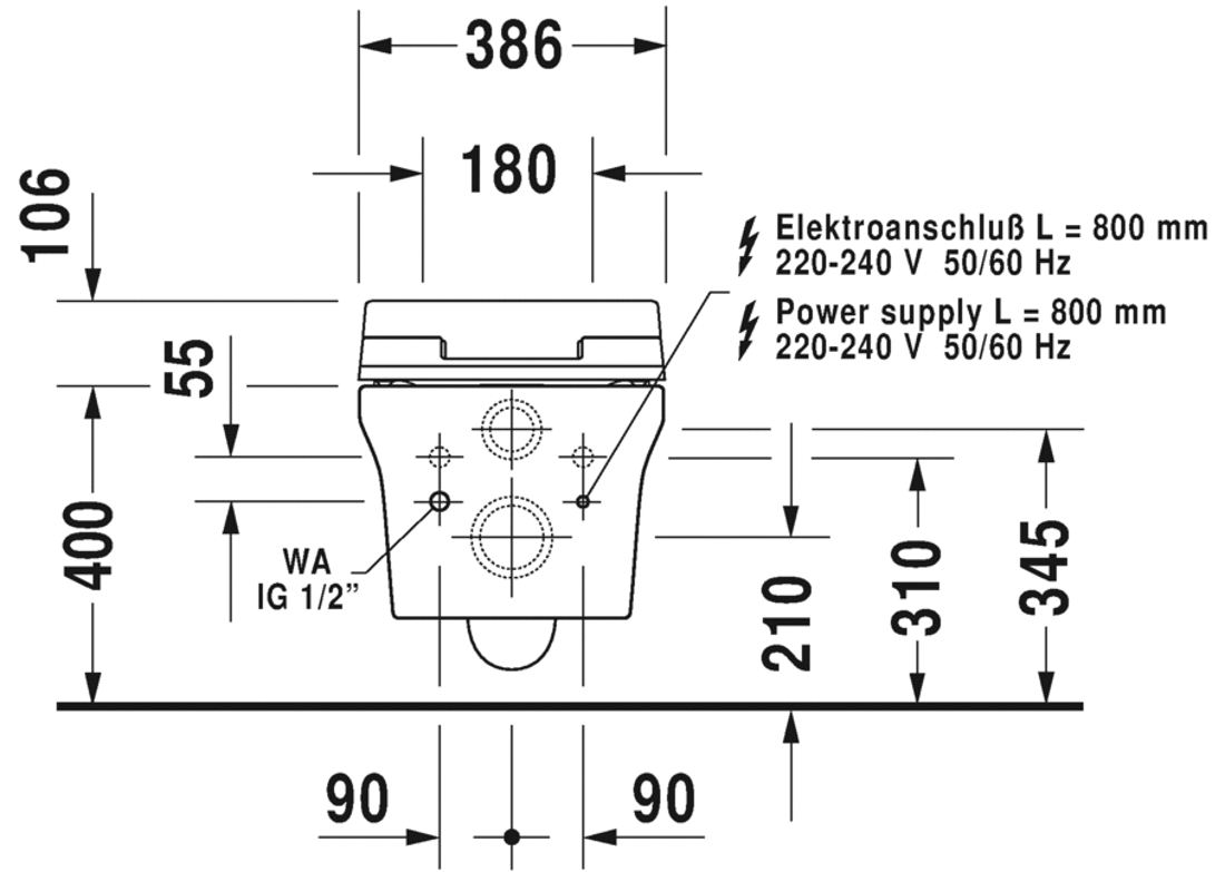 Slika od P3 Comforts Toilet wall mounted Duravit Rimless®