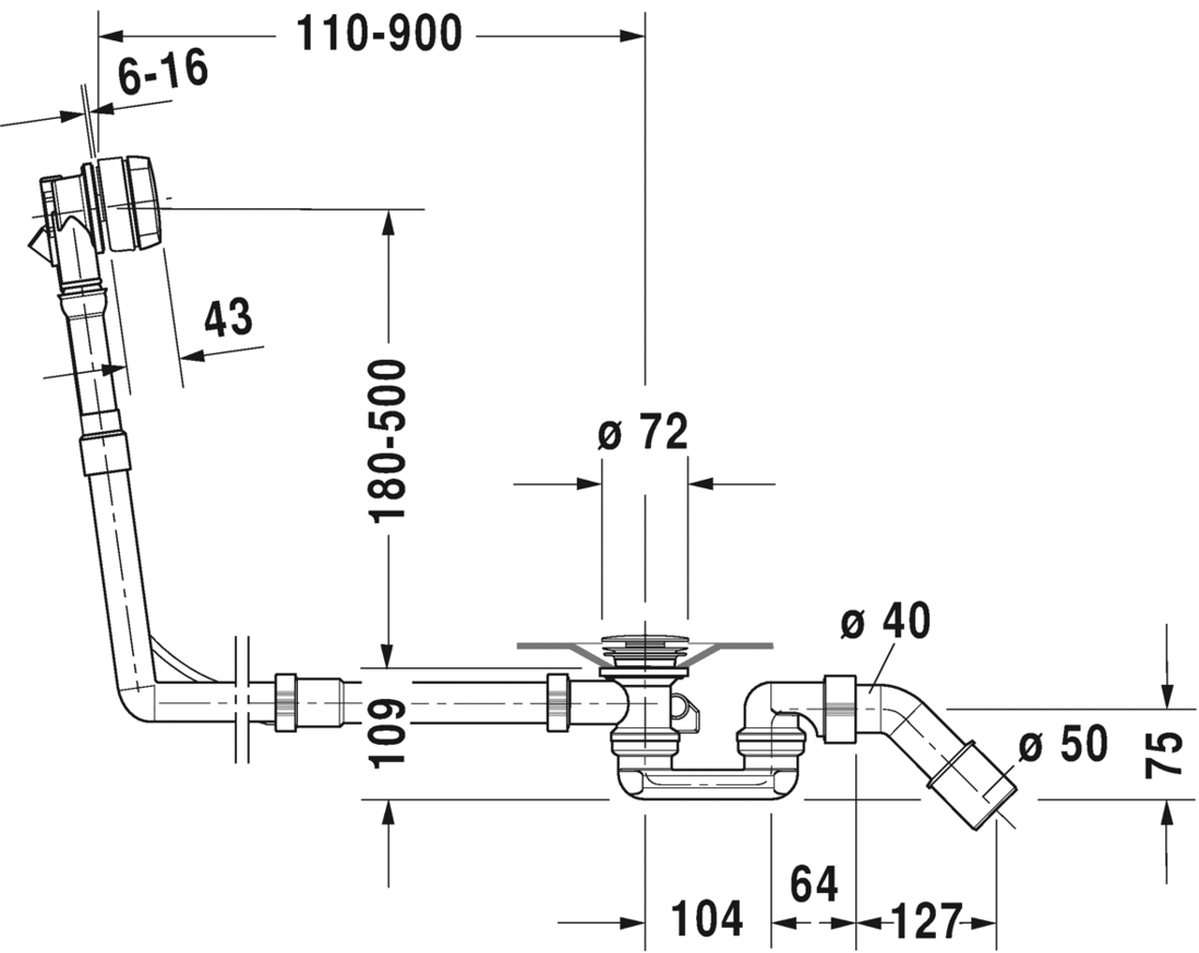 Slika od Waste and overflow Quadroval