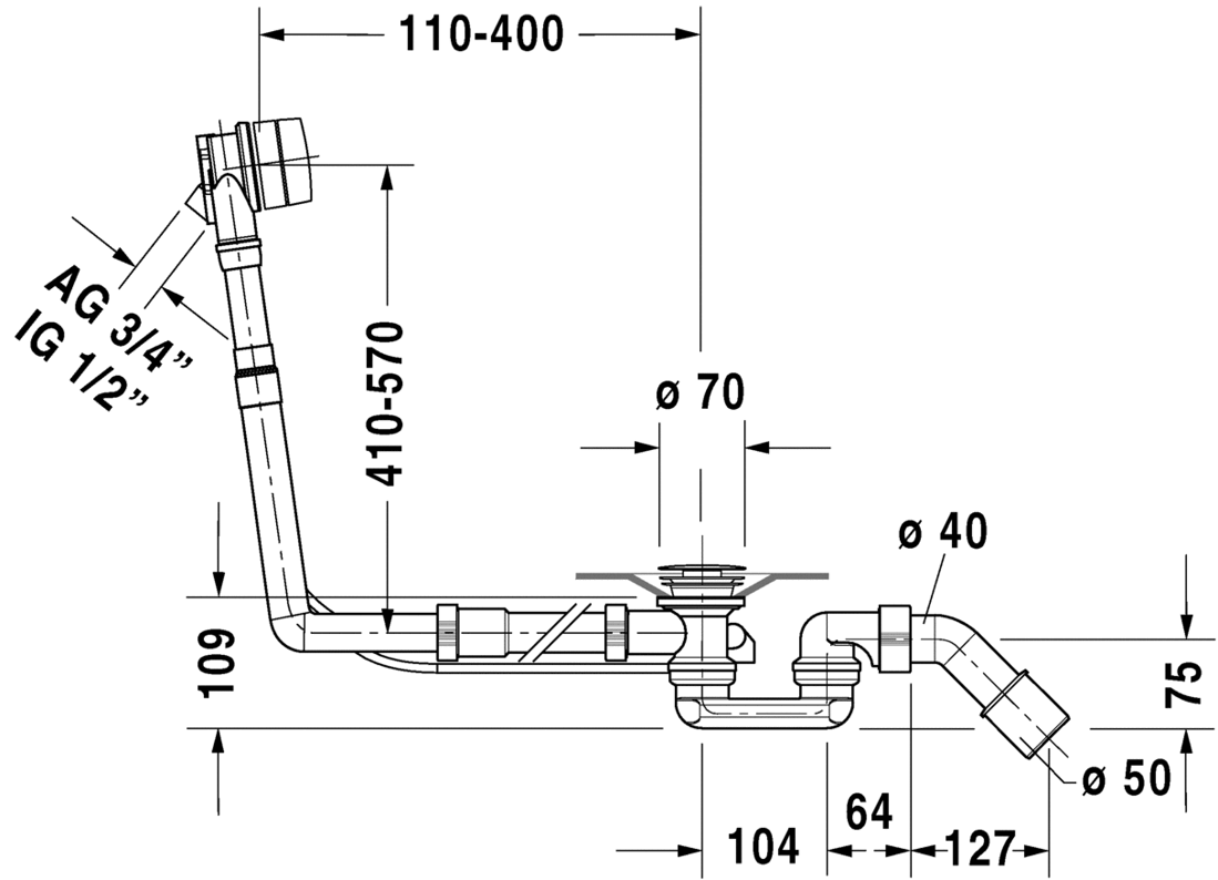 Slika od Waste and overflow Quadroval