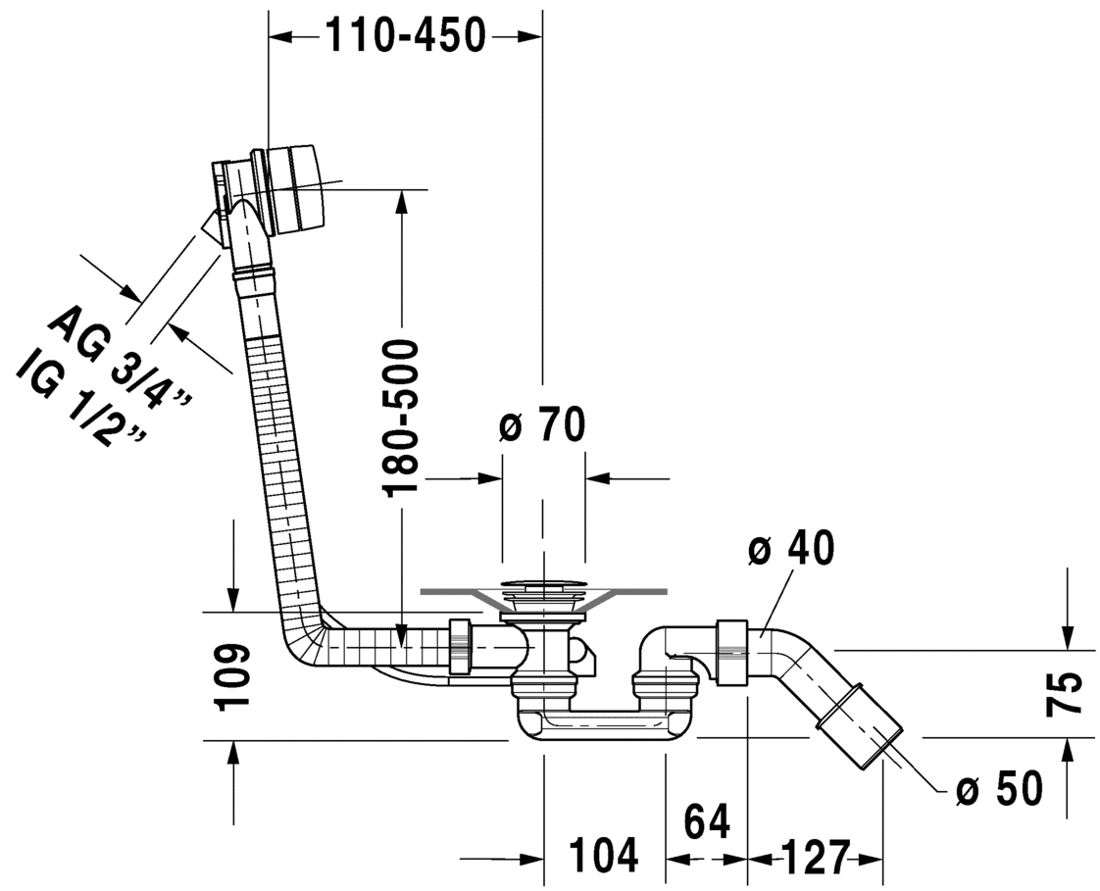 Slika od Waste and overflow Quadroval