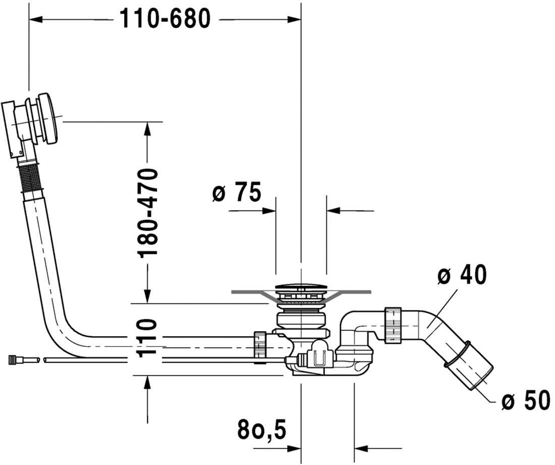 Slika od Waste and overflow Quadroval