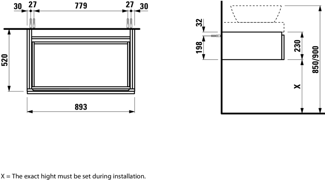 Slika od CASE kabinet sa jednom fiokom 900mm