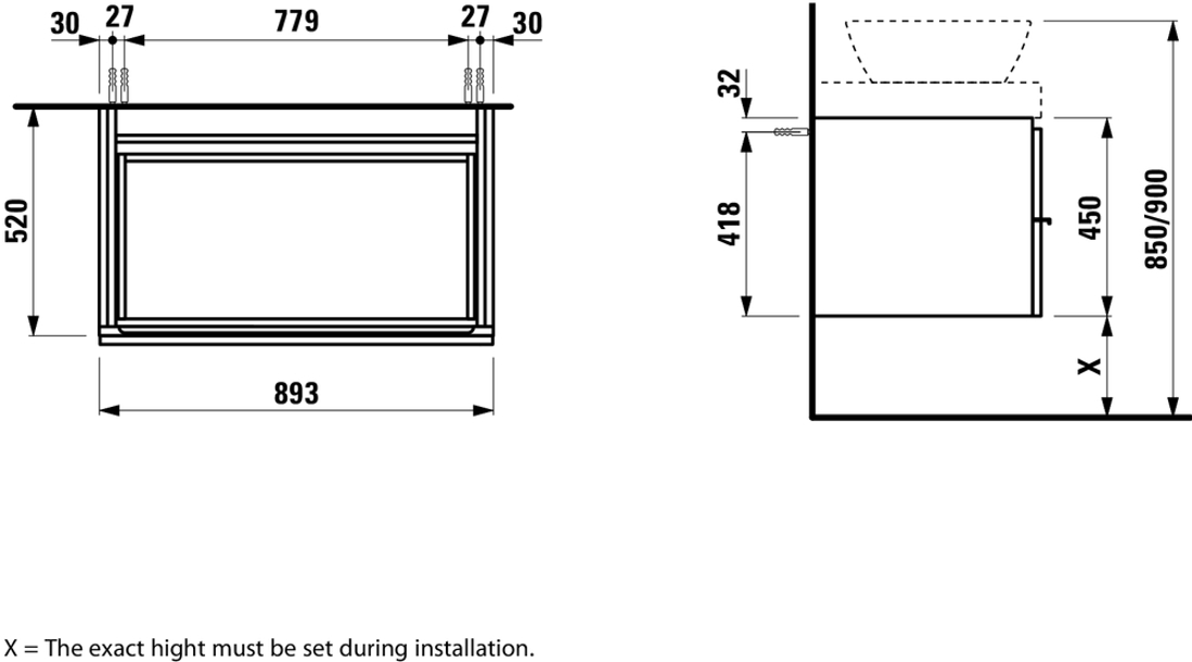 Slika od CASE kabinet sa dve fioke 900mm