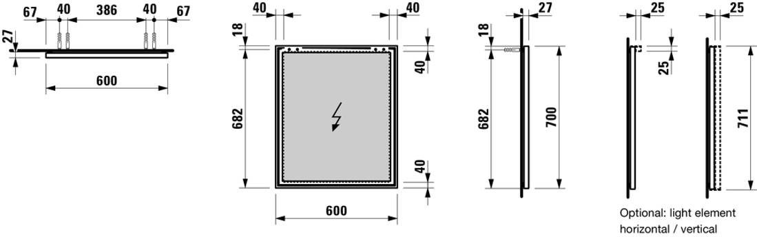 Slika od FRAME 25 ogledalo sa aluminijumskim okvirom