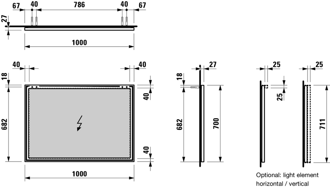 Slika od FRAME 25 ogledalo sa aluminijumskim okvirom