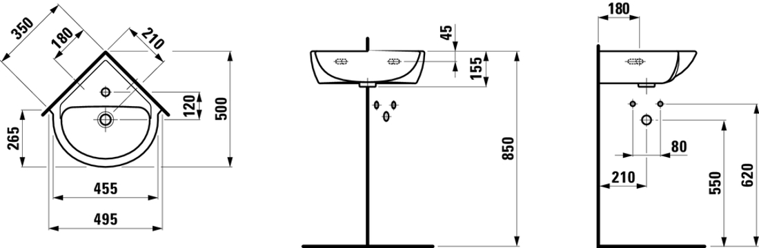 Slika od MODERNA PLUS 45 mali ugaoni umivaonik