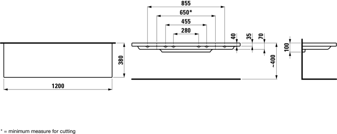 Slika od LIVING SQUARE keramička polica 1200x380mm