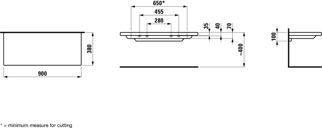 Slika od LIVING SQUARE keramička polica 900x380mm