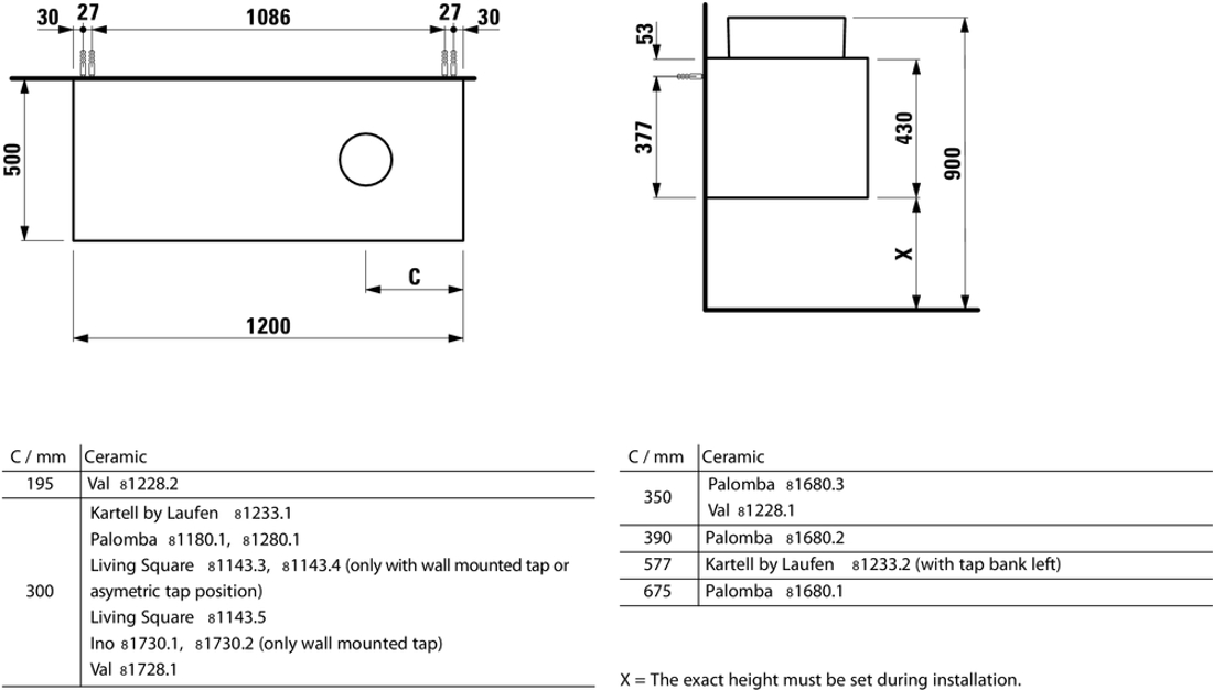 Slika od Boutique ormarić za umivaonik sa jednom fiokom