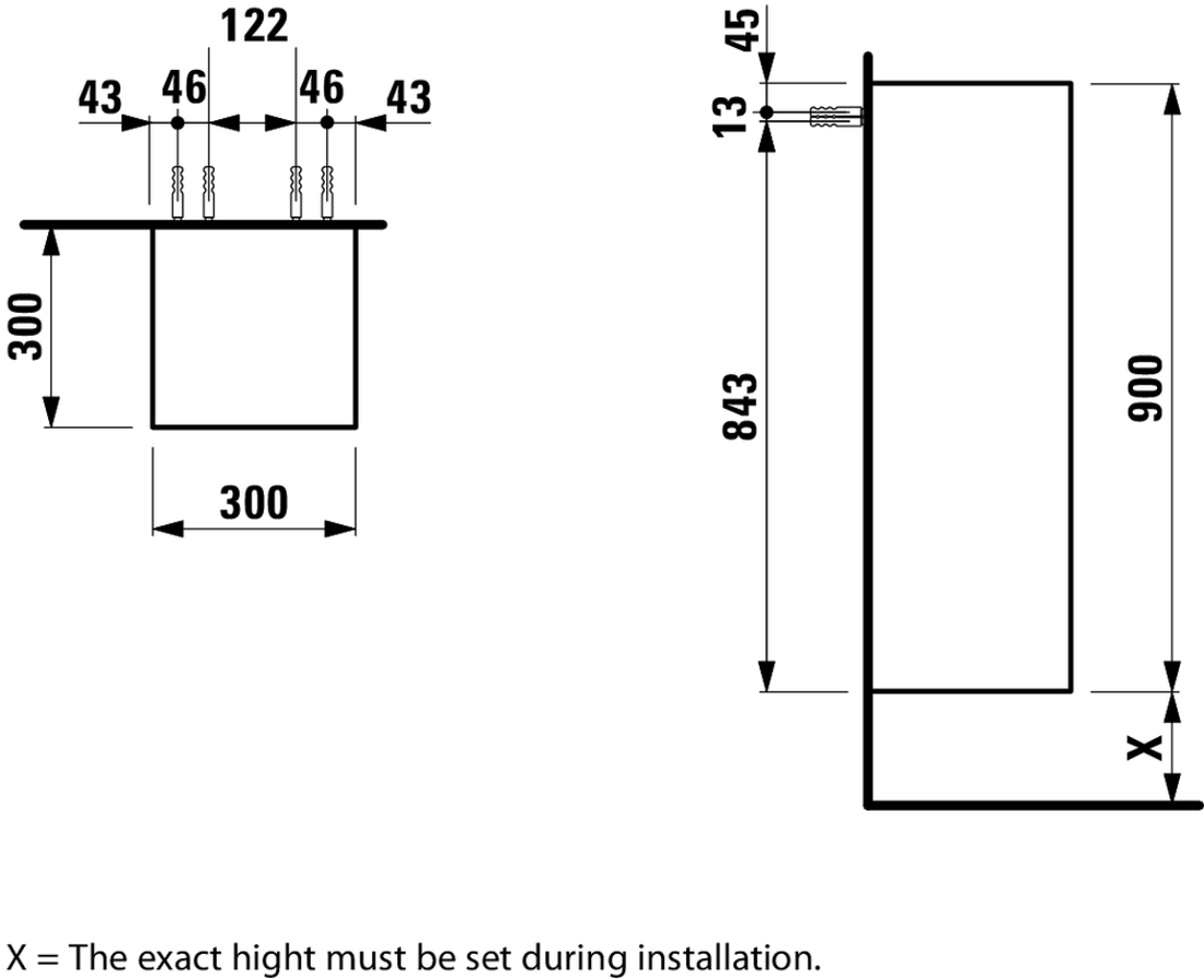 Slika od Boutique viseći ormarić sa dve drvene police