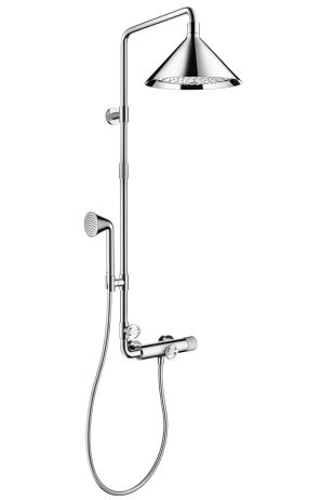 Picture of Axor Showers/Front Axor Showerpipe with thermostatic mixer and 2jet overhead shower designed by Front