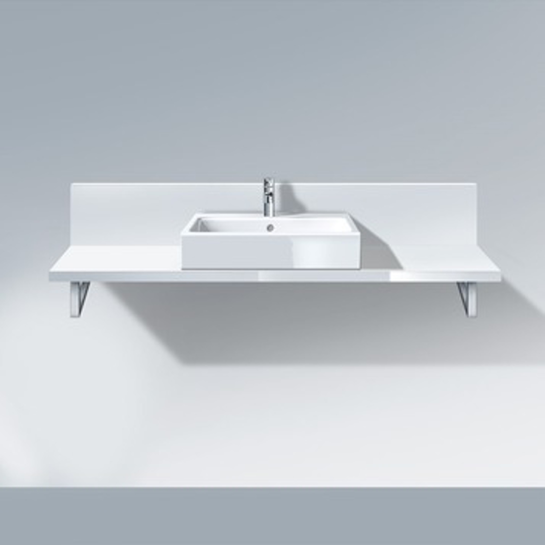 Picture of Delos Console + back panel for above counter basin and countertop basin
