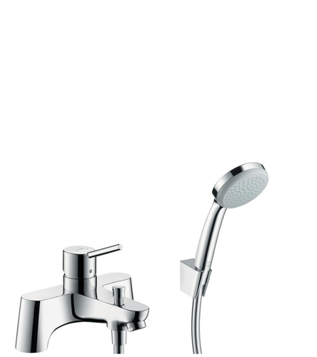 Slika od Talis 2-hole rim mounted bath mixer with diverter valve and Croma 100 1jet hand shower