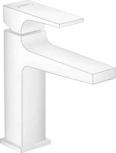 Picture of Metropol Single lever basin mixer 110 with lever handle white matt