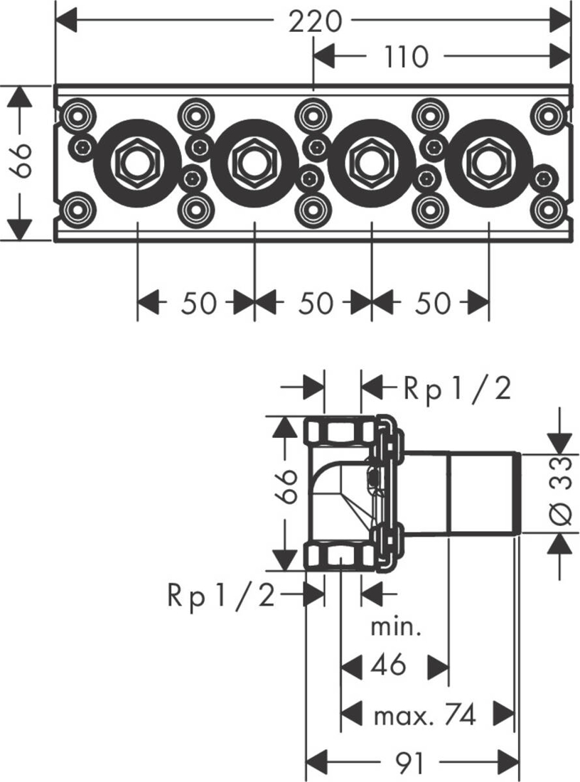 Picture of Osnovni set za montiranje trofunkcionalnog termostatskog mešača sa vidljivom/skrivenom instalacijom