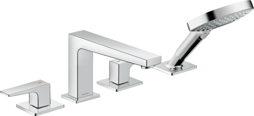 Picture of Metropol 4-hole rim mounted bath mixer with lever handles