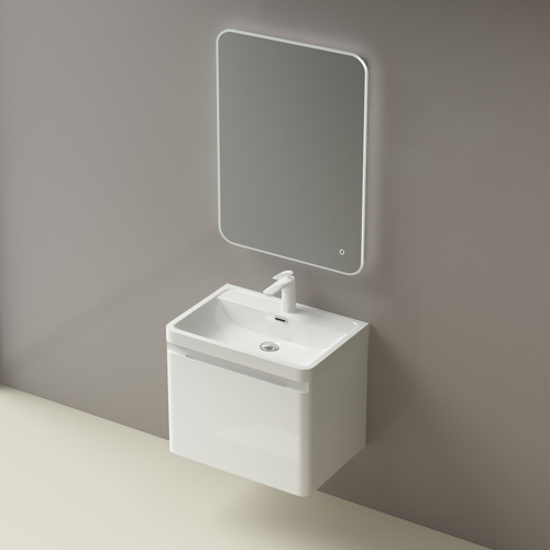 Slika od Ancona zidni ormarić za kupatilo lakirani beli sjaj 600x420x450 mm