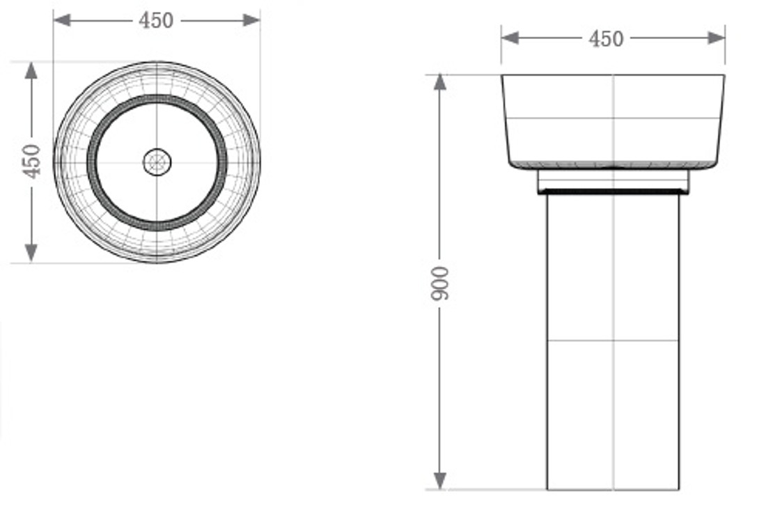 Slika od KALS TRANSPARENTNI SAMOSTOJEĆI UMIVAONIK PLAVI 450X450X900