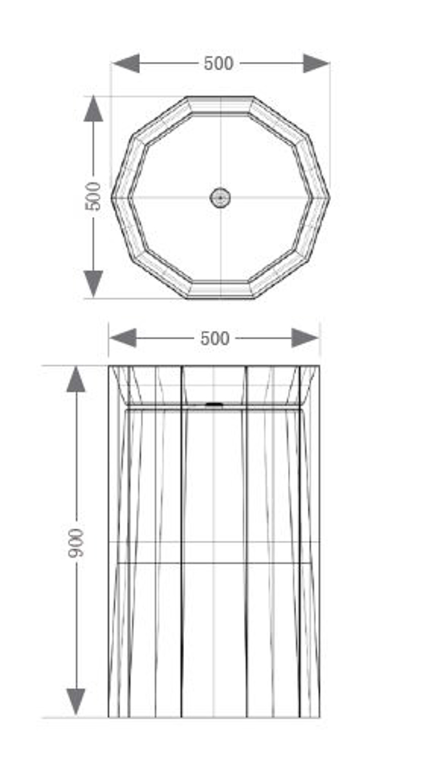 Slika od MOVE TRANSPARENTNI SAMOSTOJEĆI UMIVAONIK CRVENI 500X500X900