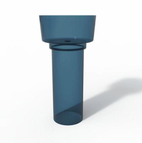 Slika od KALS TRANSPARENTNI SAMOSTOJEĆI UMIVAONIK PLAVI 450X450X900