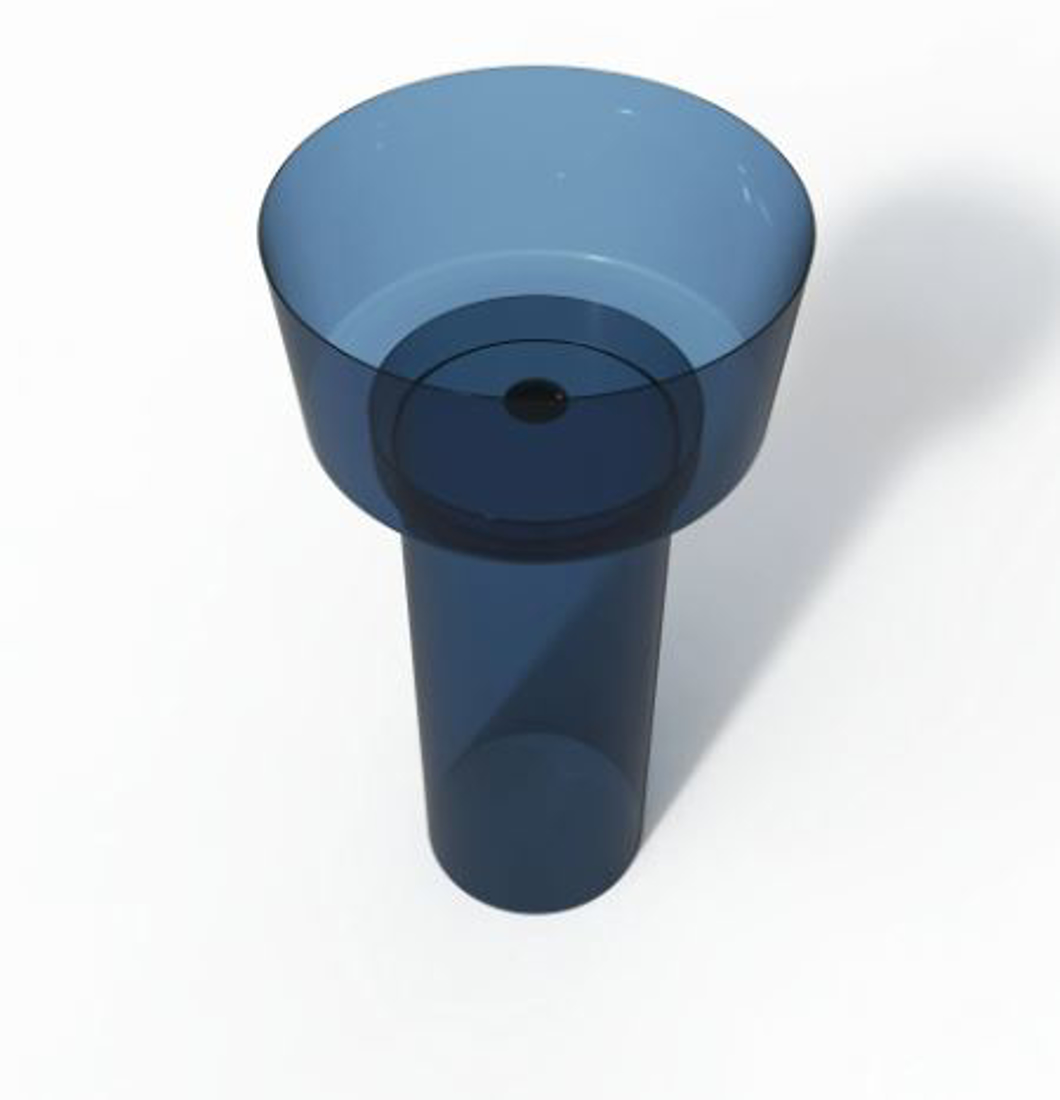 Slika od KALS TRANSPARENTNI SAMOSTOJEĆI UMIVAONIK PLAVI 450X450X900