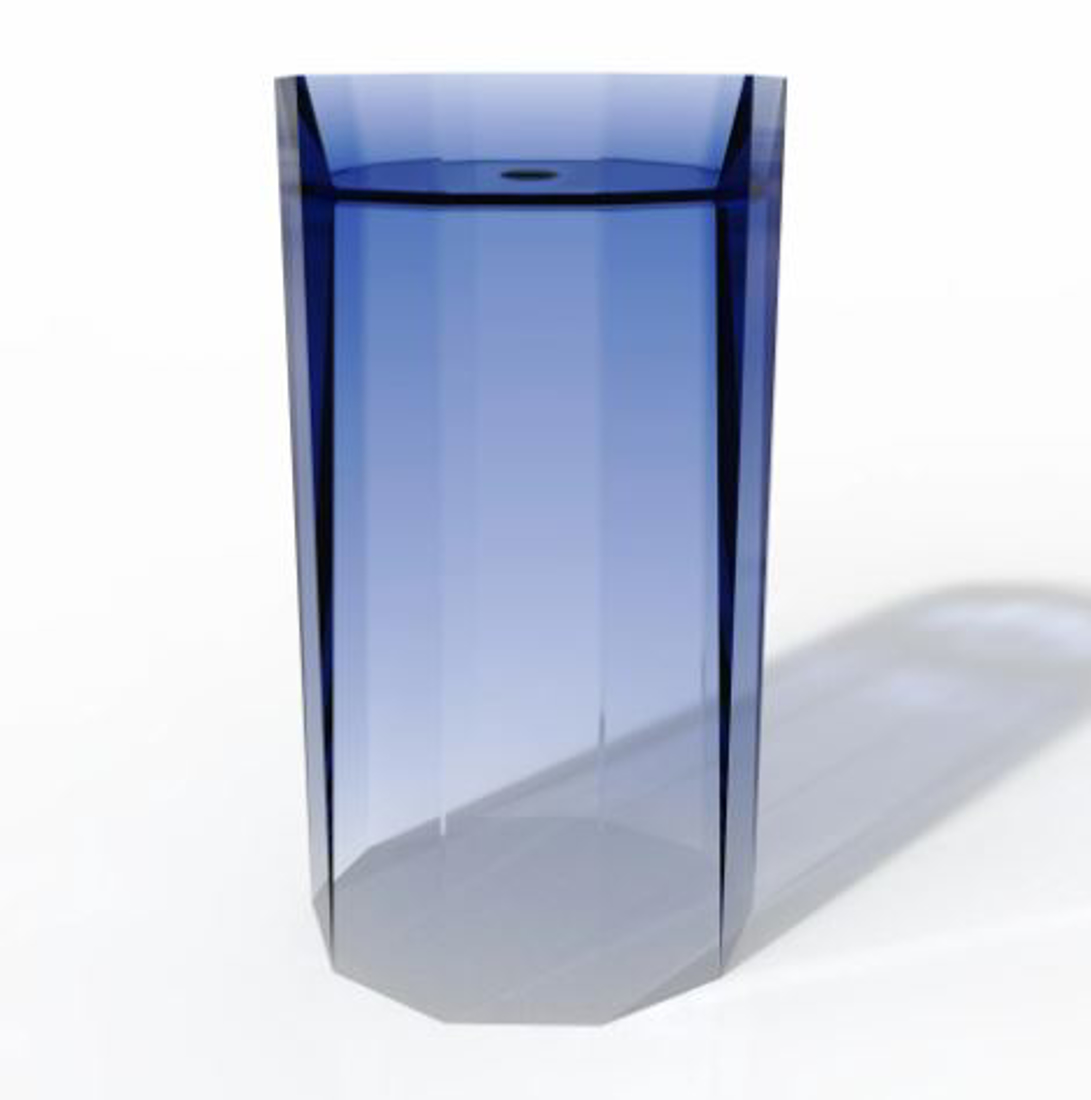 Slika od MOVE TRANSPARENTNI SAMOSTOJEĆI UMIVAONIK PLAVI 500X500X900