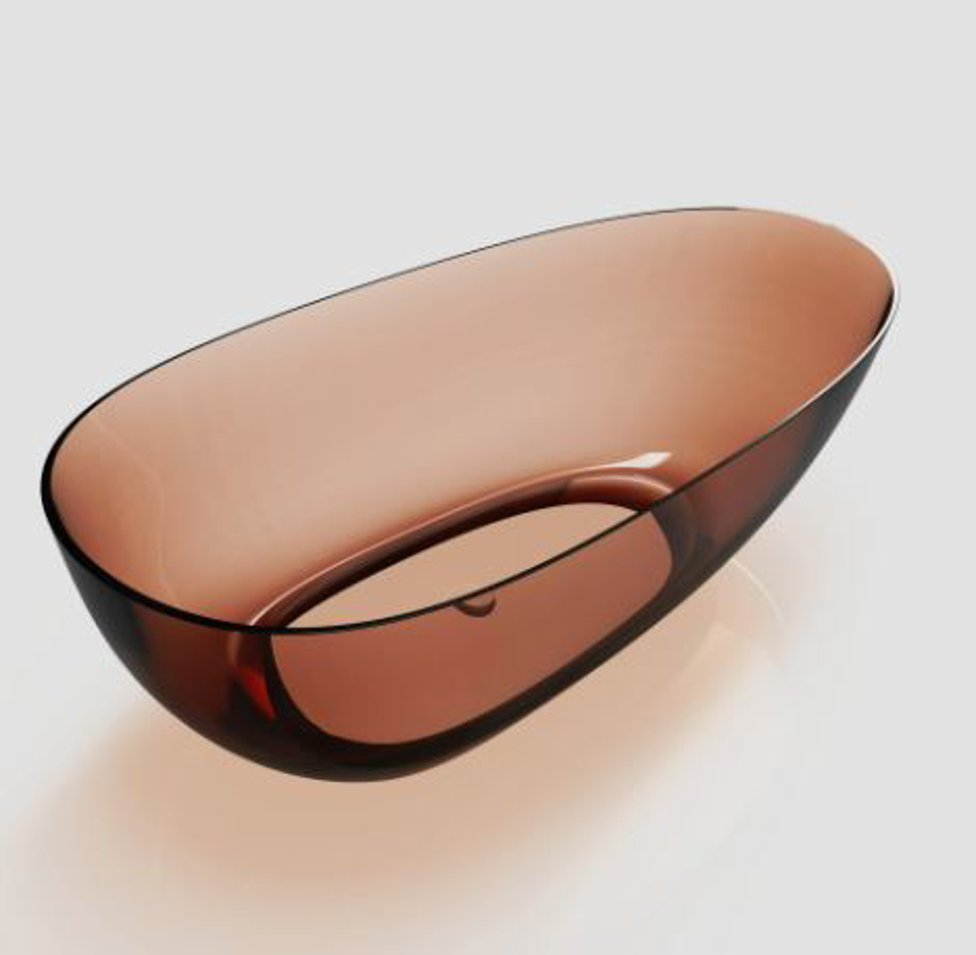 Slika od ROT SAMOSTOJEĆA KADA CRVENA TRANSPARENTNA 170X80