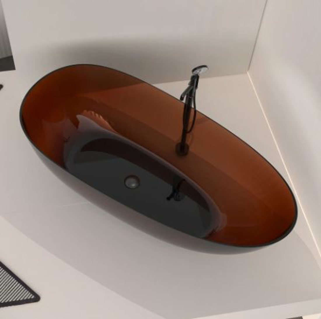 Slika od ROT SAMOSTOJEĆA KADA CRVENA TRANSPARENTNA 170X80