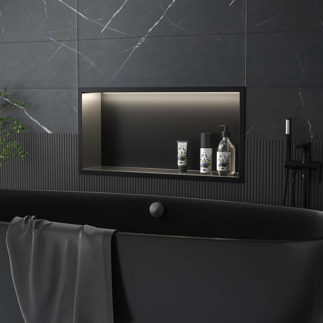 Slika od NIŠA 60X30X10 CM BOJA GUN METAL