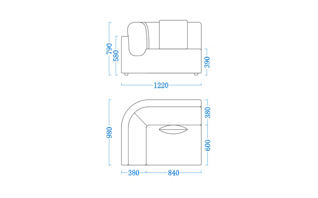 Slika od LUX SOFA LEVI UGAO 122*98*h58/79 cm