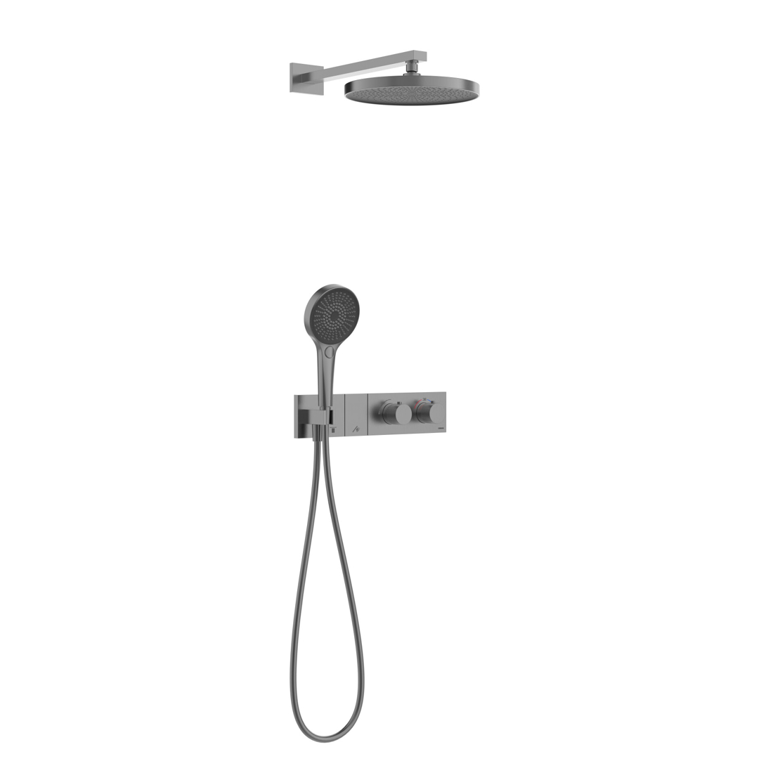 Slika od XO TERM TUŠ SET ZA KABINU GUN METAL (2 FUNKCIJE)