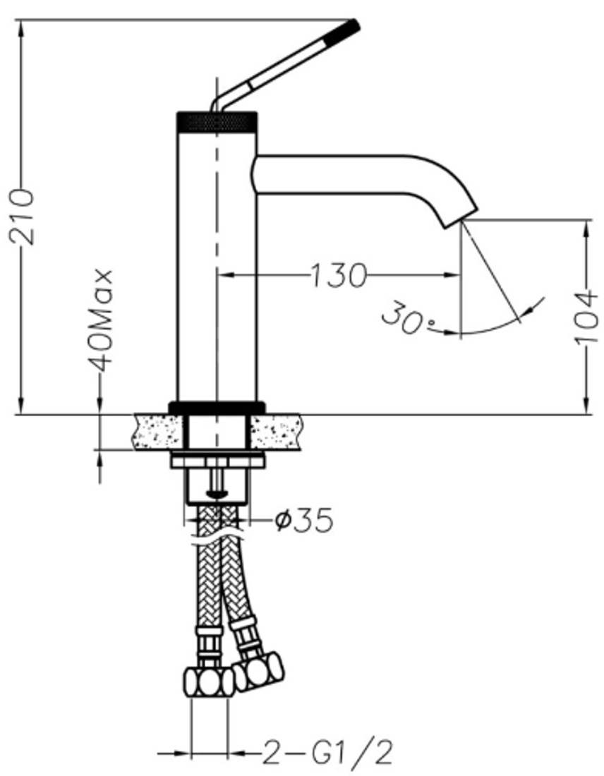 Slika od MINIMALIST LAVABO BATERIJA 120 GUN METAL