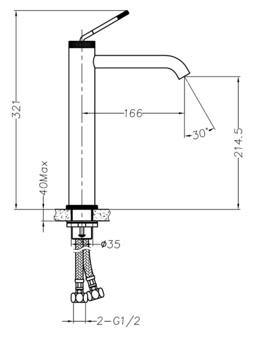 Slika od MINIMALIST LAVABO BATERIJA VISOKA 220 GUN METAL