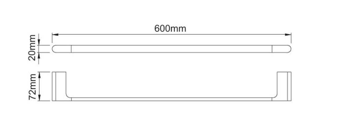 Slika od 25 SERIES DRŽAČ PEŠKIRA  60 CM MATT BLACK