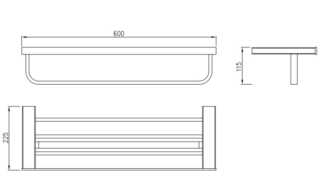 Slika od 69 SERIES DRŽAČ ZA PEŠKIR POLICA 60 GUN GREY